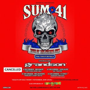 Sum 41 cancels Brisbane show as Deryck Whibley hospitalised