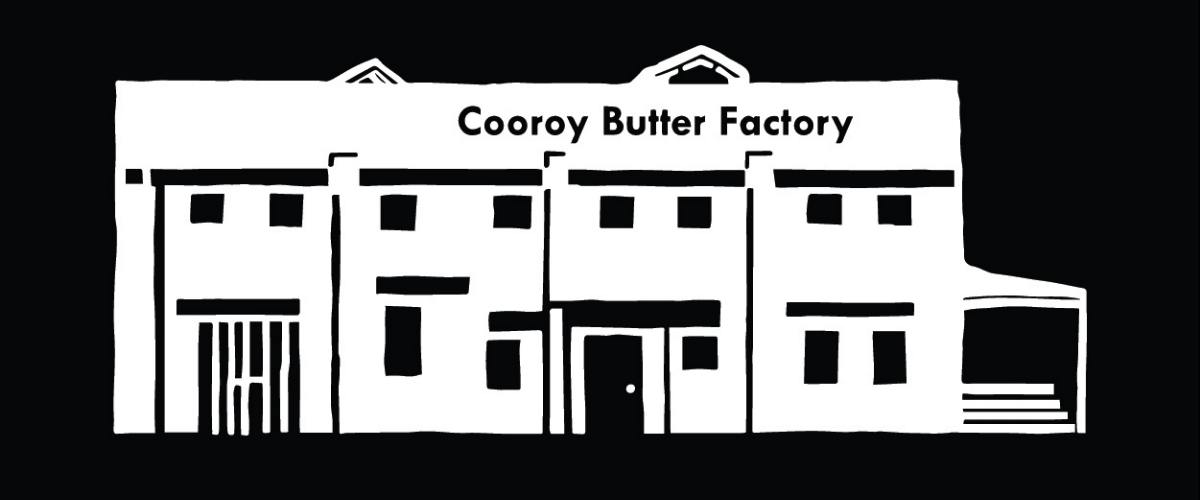 Graphic of the Cooroy Butter Factory Arts Centre in Cooroy on the Sunshine Coast.