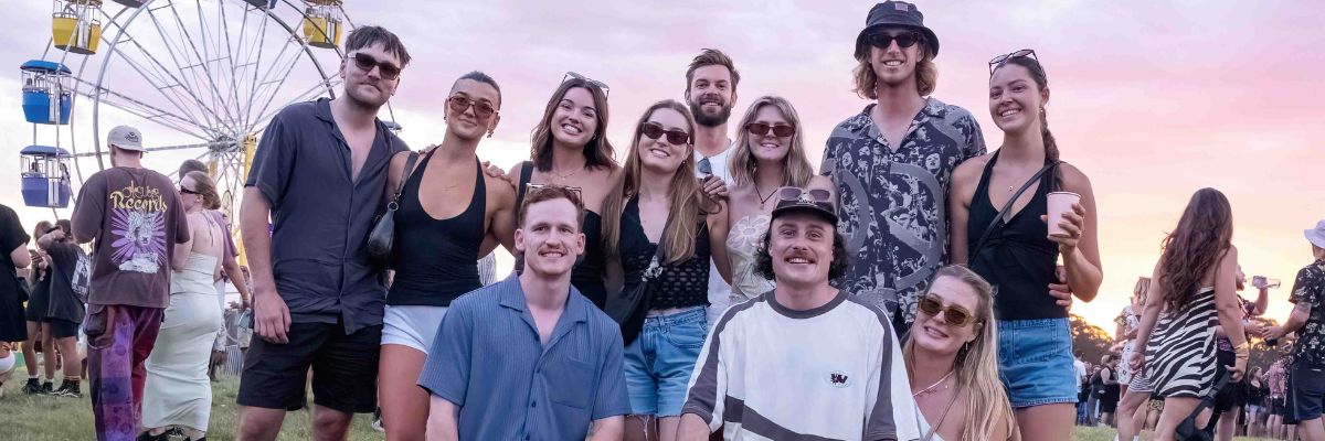 Group photo of Big Pineapple Festival punters