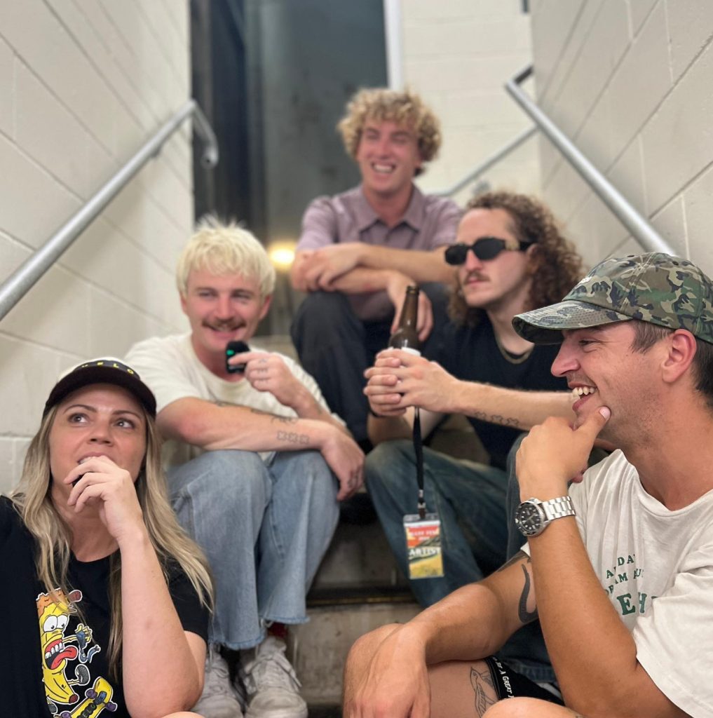 Penny Brand interviewing The Terrys backstage at Bluff Fest