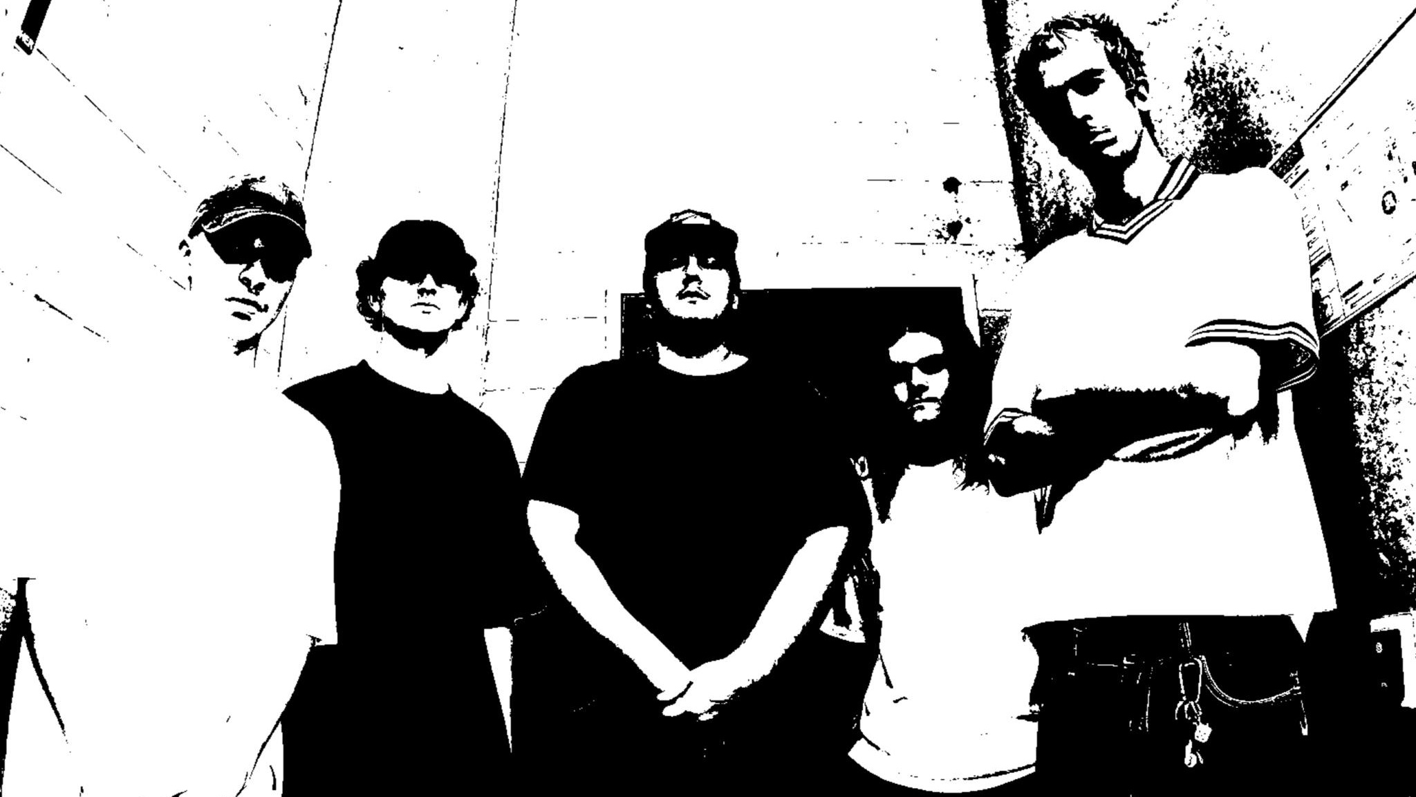 TwoSeventy band photo in black and white.