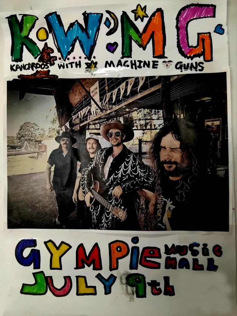 Kangaroos with Machine Guns @ Gympie Music Hall, July 9 poster