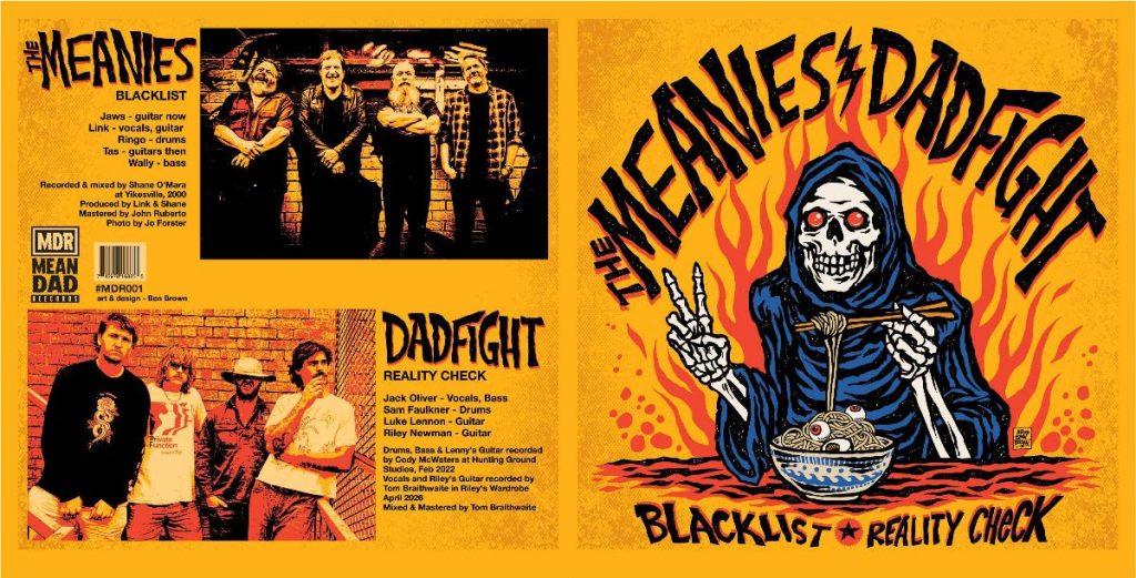 The Meanies and Dad Fight split seven-inch featuring Blacklist and Reality Check