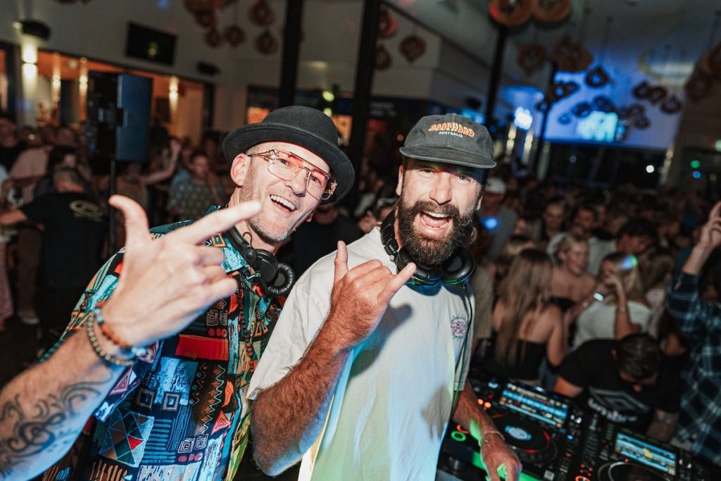 Raw Ordio’s Brett Gadenne and DJ Ryskee behind the decks.