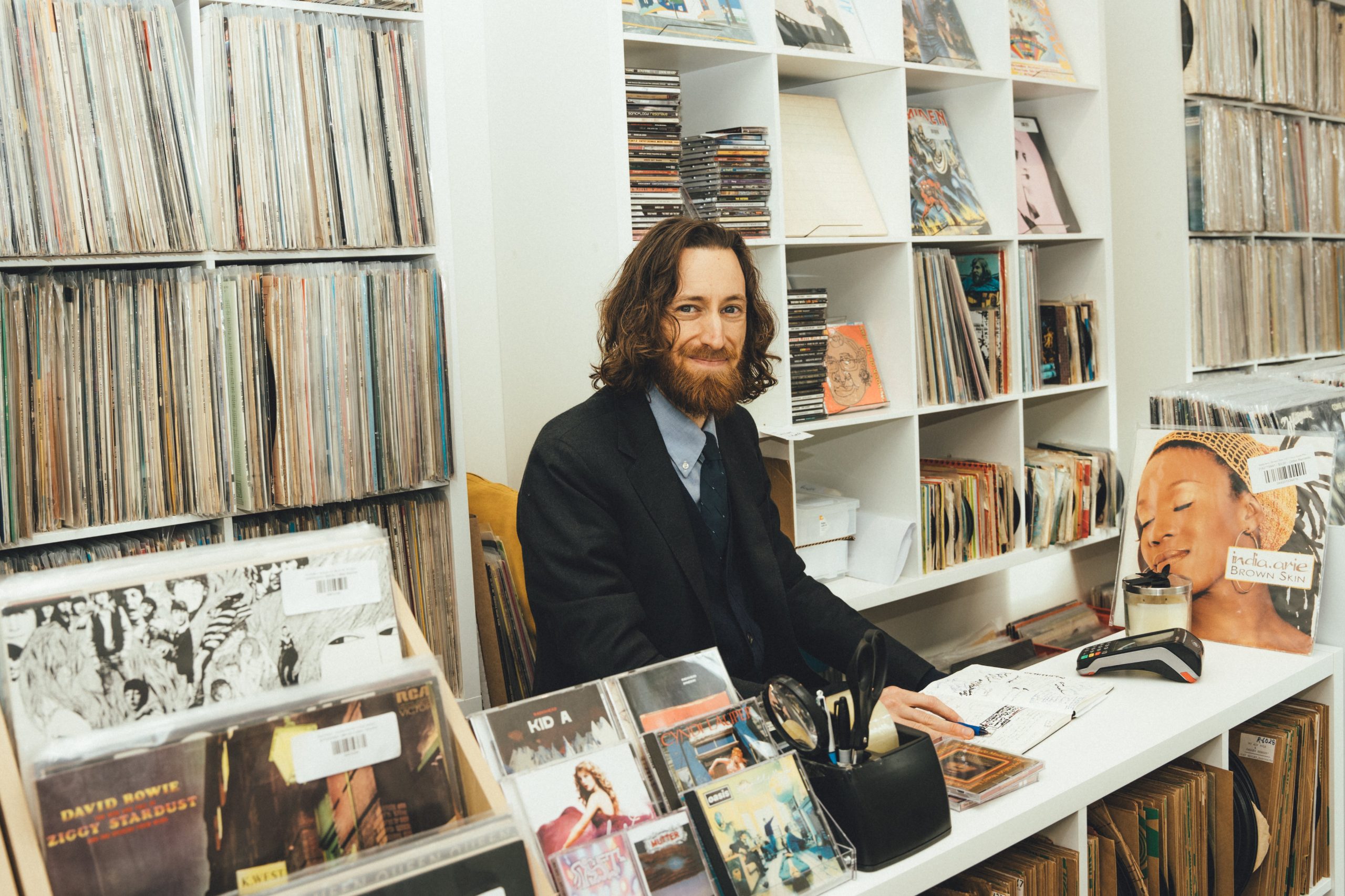 Riley Fitzgerald inside Glitter Records in Fortitude Valley, Brisbane