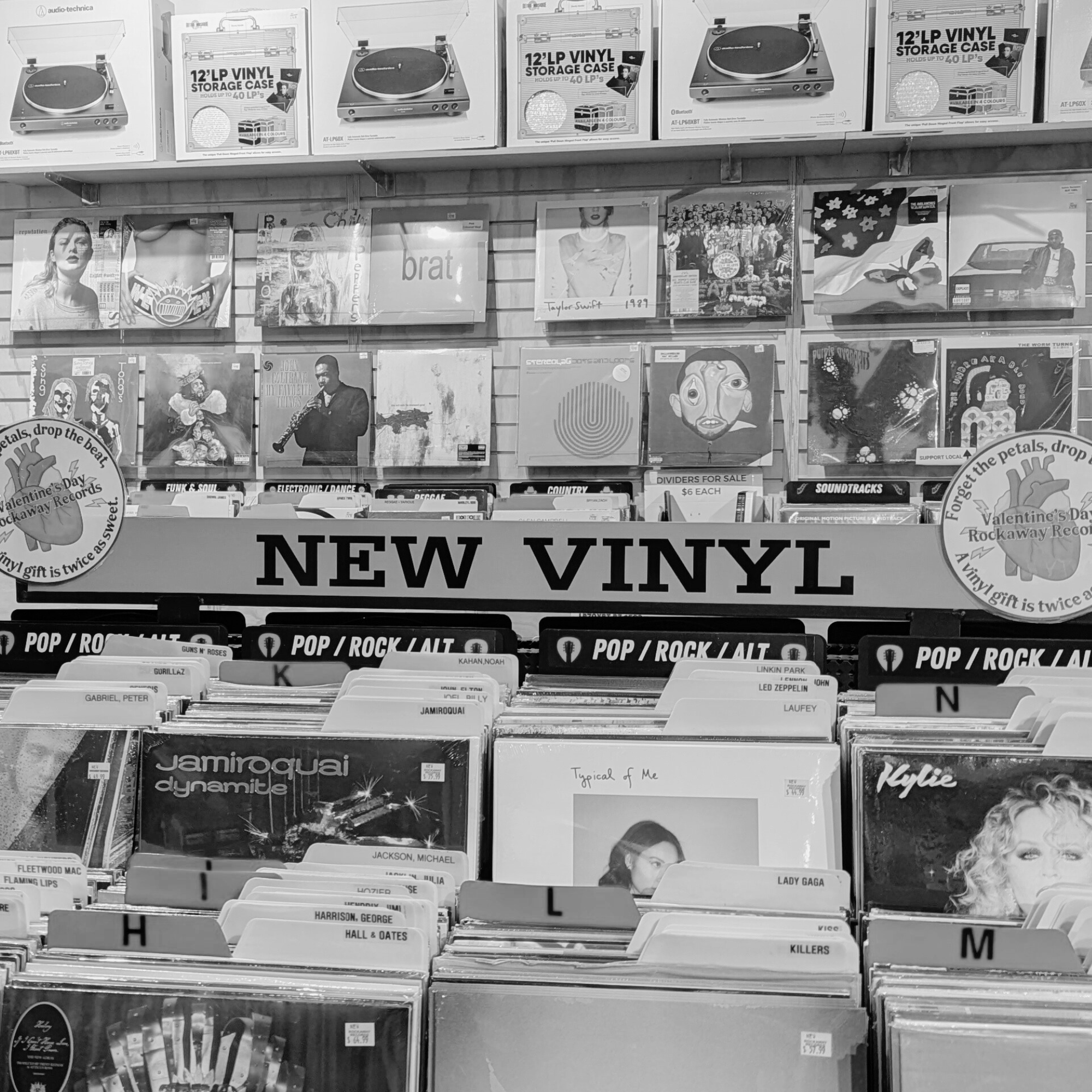 New vinyl section at Rockaway Records in Carindale, Brisbane
