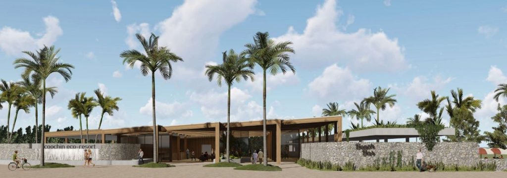 Artist impression of the entrance to Coochin Creek Holiday Resort on the Sunshine Coast