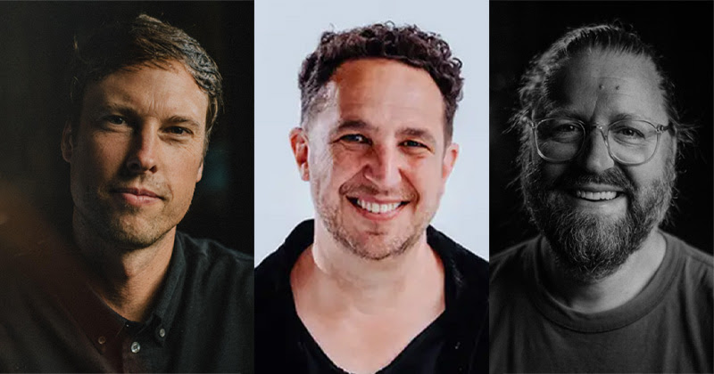 Ned Beckley, Antony Partos and Josh Hogan, nominees at the 2026 Screen Music Awards